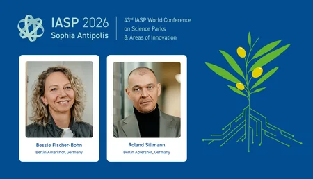 IASP 2026 logo, Portraits Bessie and Roland
