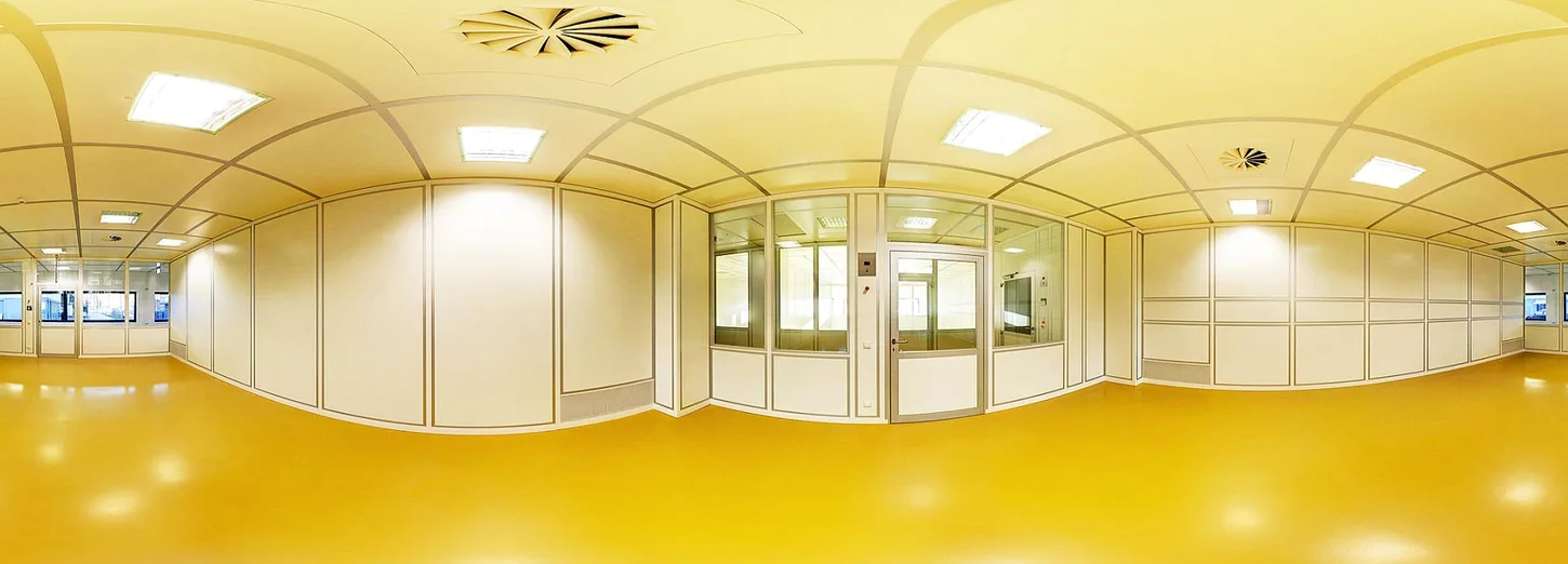 Spherical panorama of a clean room