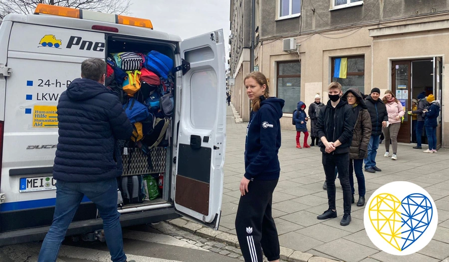 Ausgabe von Sachspenden in Polen. Foto: Internationaler Bund (IB)