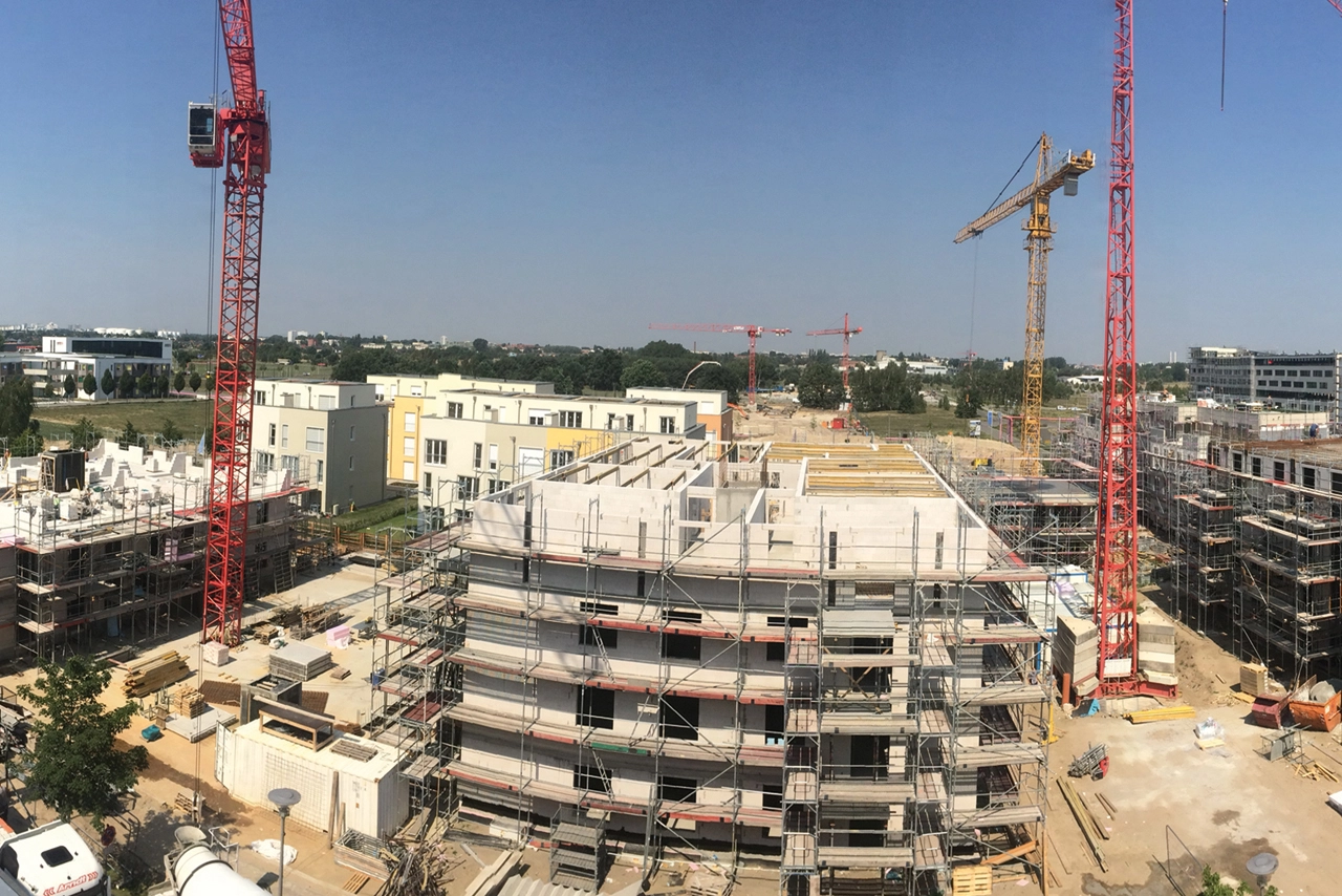 Wohngebiet im Bau