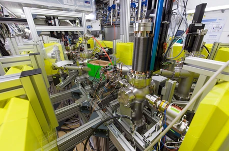 A look into the lab where the components of the electron source were tested.