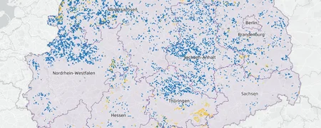 Map of Germany potential for wind energy © RLI
