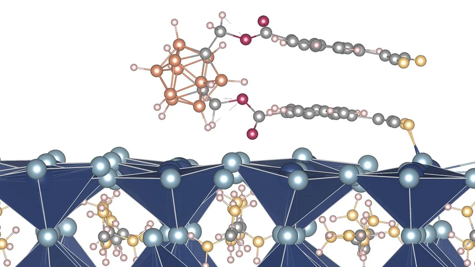 Molecular structure with cross-linked atoms and complex bonds