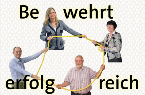 Die Netzwerker: Ursula Westphal, IGAFA (o.l.), Christine Wedler, Technologiekreis Adlershof (o.r.), Ulrich Pröve, Dienstleister-Netzwerk Adlershof (u.l.), und Stephan Mory, Forum Adlershof e.V. (u.r.). Bild: © Adlershof Journal
