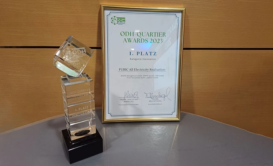 Preis und Urkunde ODH Award © WISTA Management GmbH