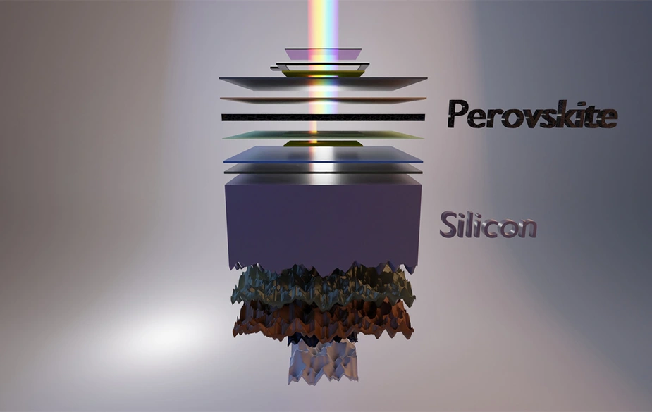 Schematic structure of tandem solar cell © Eike Köhnen/HZB