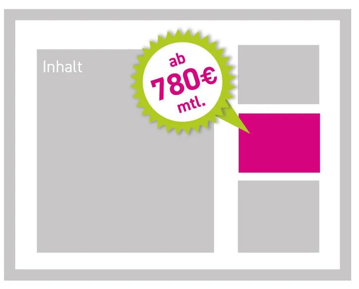 Werbebanner Onlinewerbung Desktopvariante
