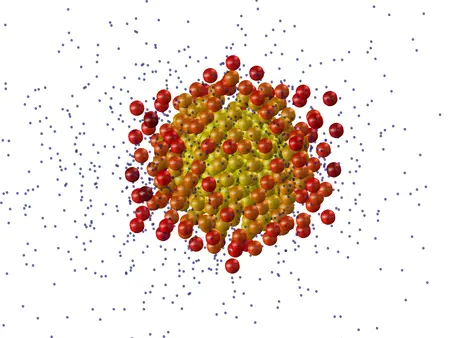 Atomistische Simulation der Laser-induzierten Cluster-Explosion. Bild: MBI