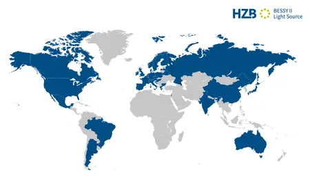 World map BESSY II users © HZB