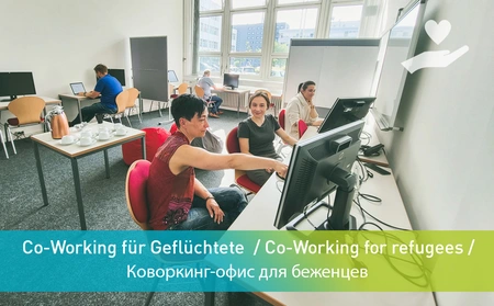 Coworking für Geflüchtete in Berlin Adlershof. Bild: ©WISTA Management GmbH