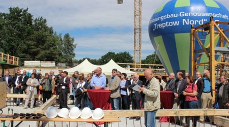 Grundsteinlegung am HumboldtEck, Wohnungen Neubau Berlin Adlershof. Bild: © WISTA