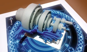 3D model of a gear drive © 3YOURMIND